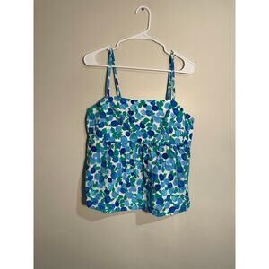 J. Crew Factory Tie Back Tank in Blueberry Print